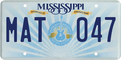 MS license plate MAT047
