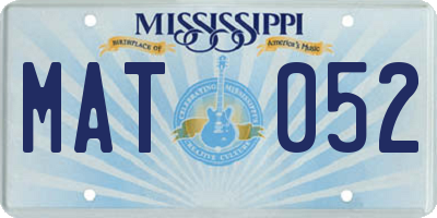 MS license plate MAT052