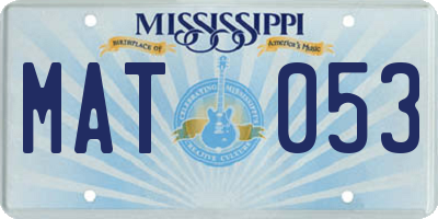 MS license plate MAT053