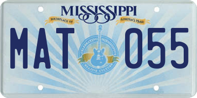 MS license plate MAT055