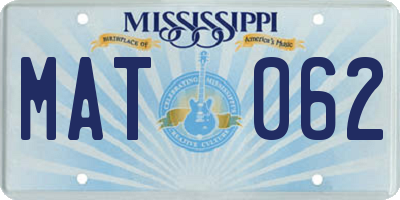 MS license plate MAT062