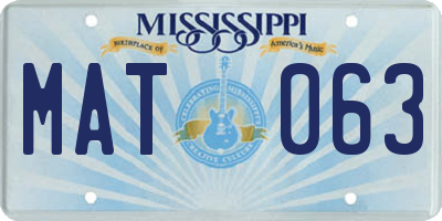 MS license plate MAT063