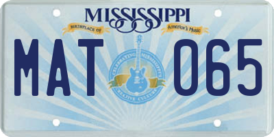 MS license plate MAT065