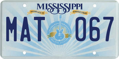 MS license plate MAT067