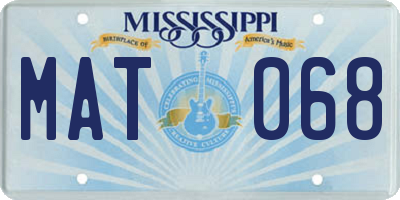 MS license plate MAT068