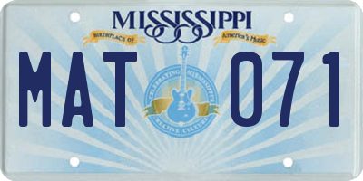 MS license plate MAT071