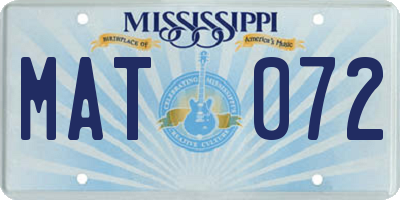 MS license plate MAT072