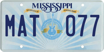 MS license plate MAT077