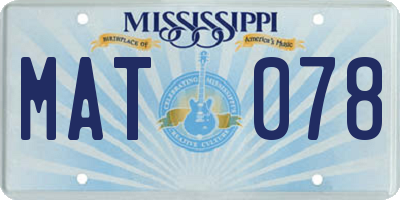MS license plate MAT078