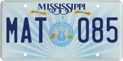 MS license plate MAT085