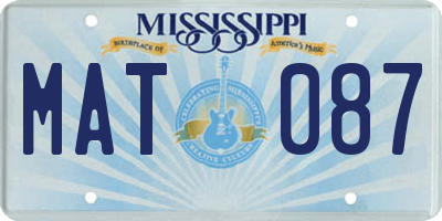 MS license plate MAT087