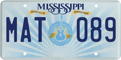 MS license plate MAT089