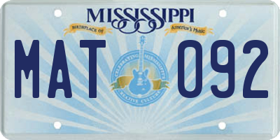MS license plate MAT092
