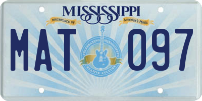 MS license plate MAT097