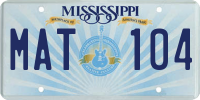 MS license plate MAT104