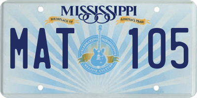 MS license plate MAT105