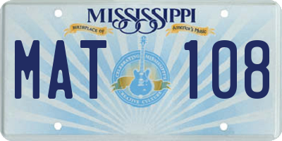 MS license plate MAT108