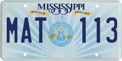 MS license plate MAT113