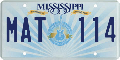 MS license plate MAT114
