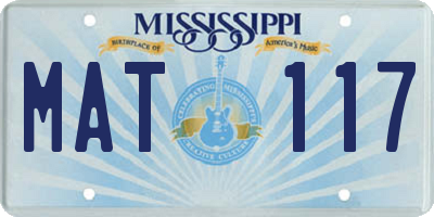 MS license plate MAT117