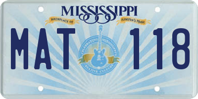 MS license plate MAT118