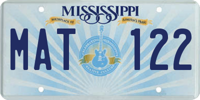 MS license plate MAT122