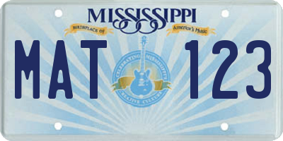 MS license plate MAT123