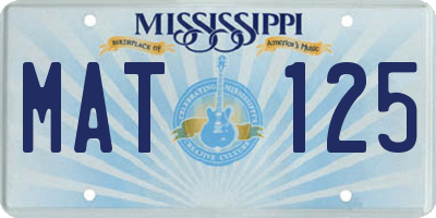 MS license plate MAT125