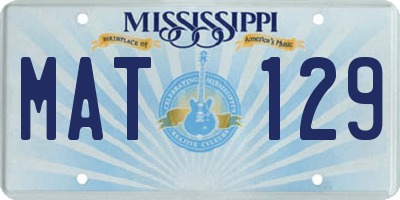 MS license plate MAT129
