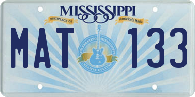 MS license plate MAT133