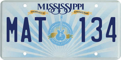 MS license plate MAT134