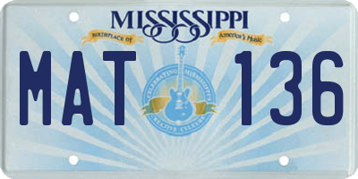 MS license plate MAT136