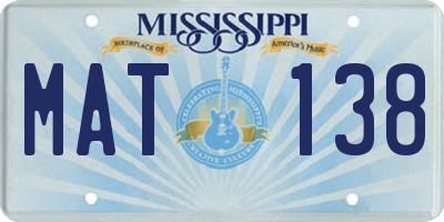 MS license plate MAT138