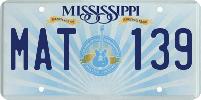 MS license plate MAT139