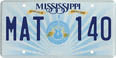MS license plate MAT140