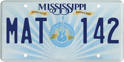 MS license plate MAT142