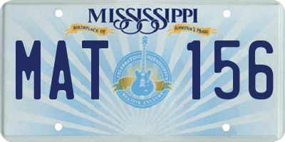 MS license plate MAT156
