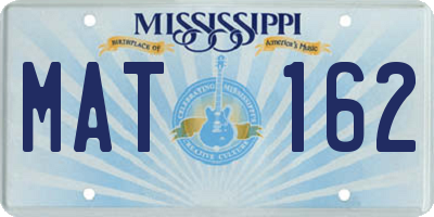 MS license plate MAT162