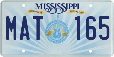 MS license plate MAT165