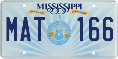 MS license plate MAT166