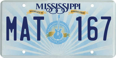 MS license plate MAT167