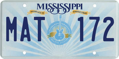 MS license plate MAT172