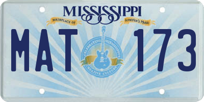 MS license plate MAT173