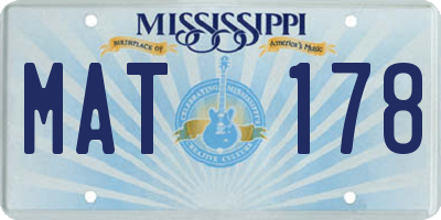 MS license plate MAT178