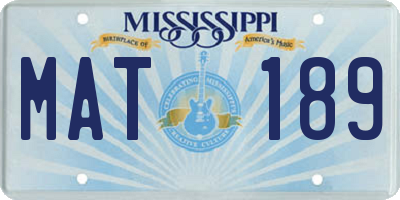 MS license plate MAT189