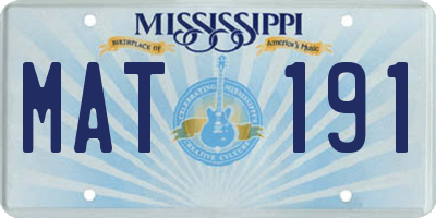 MS license plate MAT191