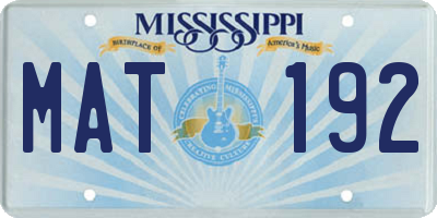 MS license plate MAT192