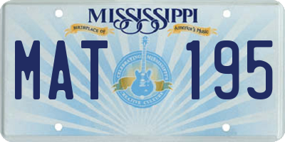 MS license plate MAT195