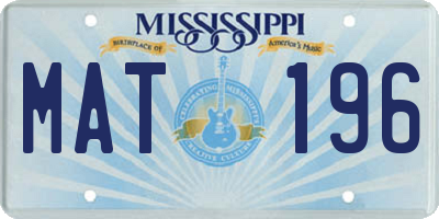 MS license plate MAT196