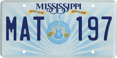 MS license plate MAT197